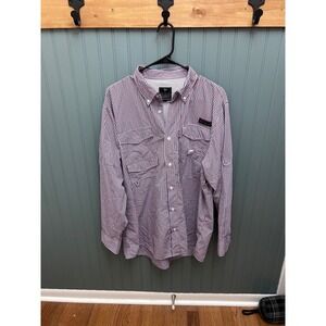 Old South Mens Gingham Button Down Long Sleeve Shirt Size L‎